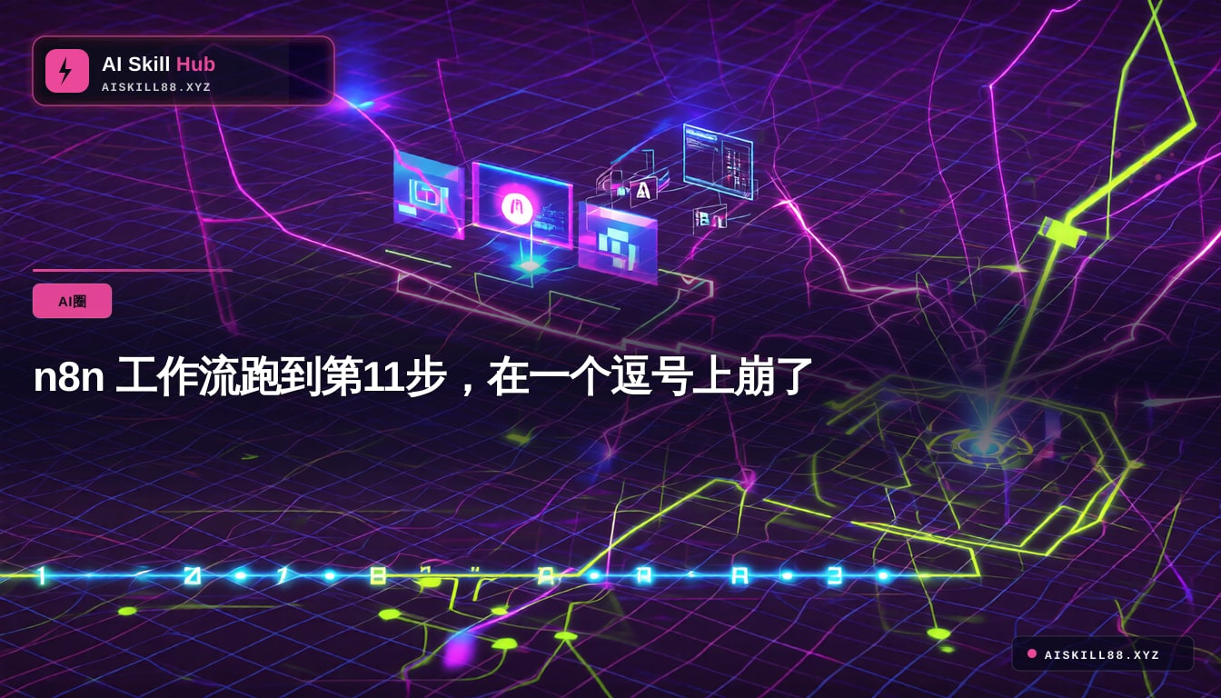 n8n 工作流跑到第11步，在一个逗号上崩了